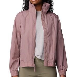 Women’s Lightweight Mauve Zip-Front Windbreaker Jacket